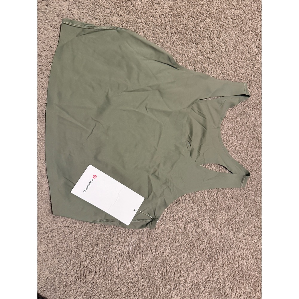 Lululemon Fast and Free Tank Top Light Olive Green Nulux Racerback Running XL